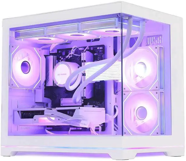 Main image of Hoengager Gaming PC -AMD Ryzen 7 9800X3D 8-Core 5.2 GHz- RX 9070 XT 16GB-32GB DDR5 RAM-1TB PCIe+2TB SATA SSD-360 Liquid Cooler -WIFI & BT-850W PSU -ARGB Fans-Win11 Pro prebuilt Gaming Desktop PC-White