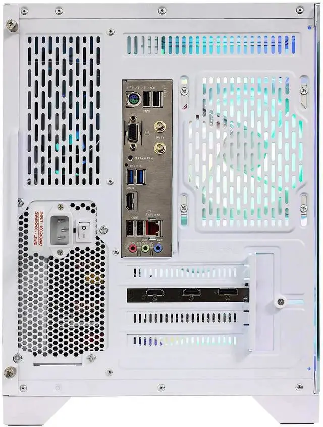 Alt view image 7 of 7 - Hoengager Gaming PC -AMD Ryzen 5 9600X 6-Core 3.9 GHz-RX 9060 XT 16GB-32GB DDR5 RAM-1TB PCIe+2TB SATA SSD-360 Liquid Cooler -WIFI & BT-850W PSU -ARGB Fans-Win11 Pro prebuilt Gaming Desktop PC-White