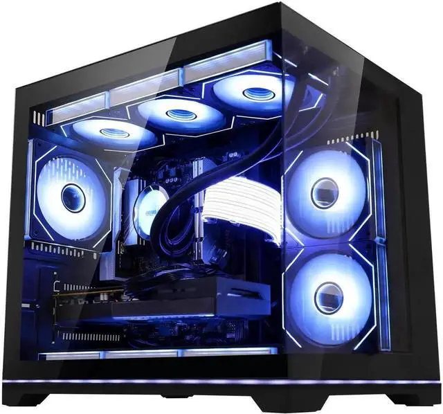 Main image of Hoengager Gaming PC -AMD Ryzen 7 9700X 8-Core 3.8 GHz-RTX 5070 12GB -32GB DDR5 RAM-1TB PCIe SSD-360 Liquid Cooler -WIFI &Bluetooth-850W PSU -ARGB Fans-Windows 11 Pro prebuilt Gaming Desktop PC-Black