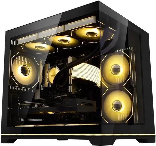 Alt view image 3 of 7 - Hoengager Gaming PC -AMD Ryzen 7 9700X 8-Core 3.8 GHz-RTX 5070 12GB -32GB DDR5 RAM-1TB PCIe SSD-360 Liquid Cooler -WIFI &Bluetooth-850W PSU -ARGB Fans-Windows 11 Pro prebuilt Gaming Desktop PC-Black