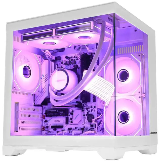 Alt view image 3 of 7 - Hoengager AMD Ryzen 5 5600GT,16GB DDR4 3200MHz,1TB M.2 SSD,WiFi& Bluetooth, Windows 11 Pro Gaming Desktop PC-White
