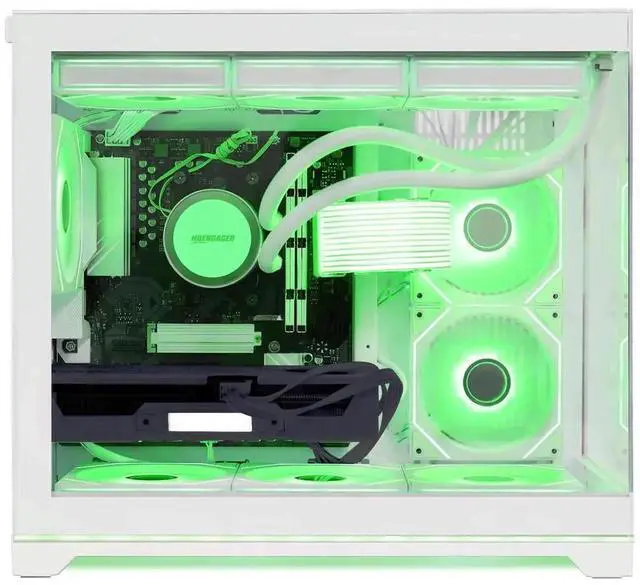 Alt view image 4 of 7 - Hoengager Gaming PC-AMD Ryzen 7 9700X 8-Core 3.8 GHz-RTX 5070 12GB GPU-16GB DDR5 RAM-1TB PCIe SSD-360 Liquid Cooler -WIFI &Bluetooth-850W PSU -ARGB Fans-Windows 11 prebuilt Gaming Desktop PC-White