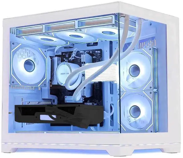 Alt view image 3 of 7 - Hoengager Gaming PC-AMD Ryzen 7 9700X 8-Core 3.8 GHz-RTX 5070 12GB GPU-16GB DDR5 RAM-1TB PCIe SSD-360 Liquid Cooler -WIFI &Bluetooth-850W PSU -ARGB Fans-Windows 11 prebuilt Gaming Desktop PC-White