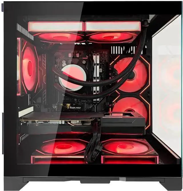 Alt view image 2 of 6 - Hoengager Desktop AMD Ryzen 5 9600X 6-Core 3.9 GHz - GeForce RTX 5060 TI 8GB-32GB DDR5 RAM- 1TB PCIe SSD -Liquid Cooler-WIFI &Bluetooth 650W PSU -Windows 11 Prebuilt PC Computer-Black