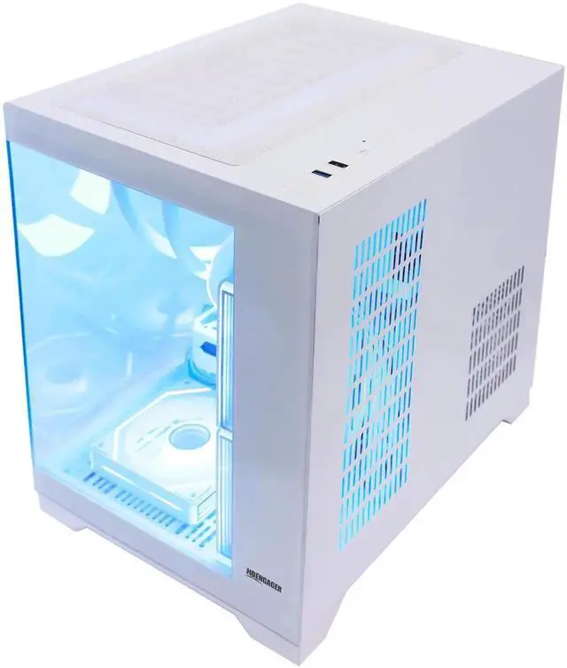 Alt view image 6 of 7 - Hoengager Gaming PC AMD Ryzen 7 5700G 8-Core 3.8 GHz,GeForce RTX 5060 TI 8GB, 32GB DDR4 RAM 3200MHz,1TB PCIe SSD, Liquid Cooler,WIFI&BT,ARGB Fans Windows 11-White