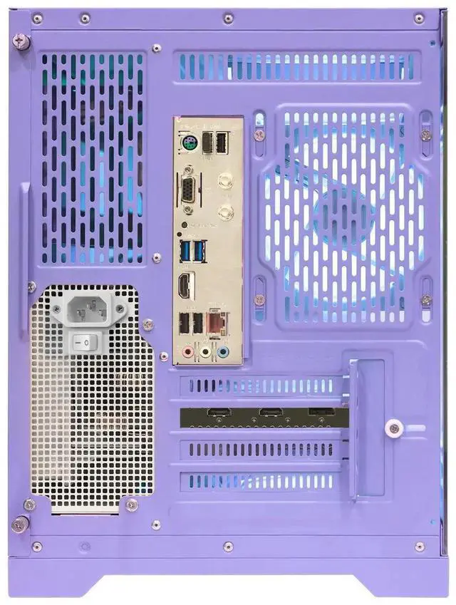 Alt view image 7 of 7 - Hoengager Gaming PC-AMD Ryzen 7 9700X 8-Core 3.8 GHz-RX 9060 XT 16GB GPU-16GB DDR5 RAM-1TB PCIe+ 1TB SATA SSD-LCD Liquid Cooler -WIFI & BT-850W Gold PSU-APP ARGB Fans-Win11 Prebuilt Desktop PC-Purple