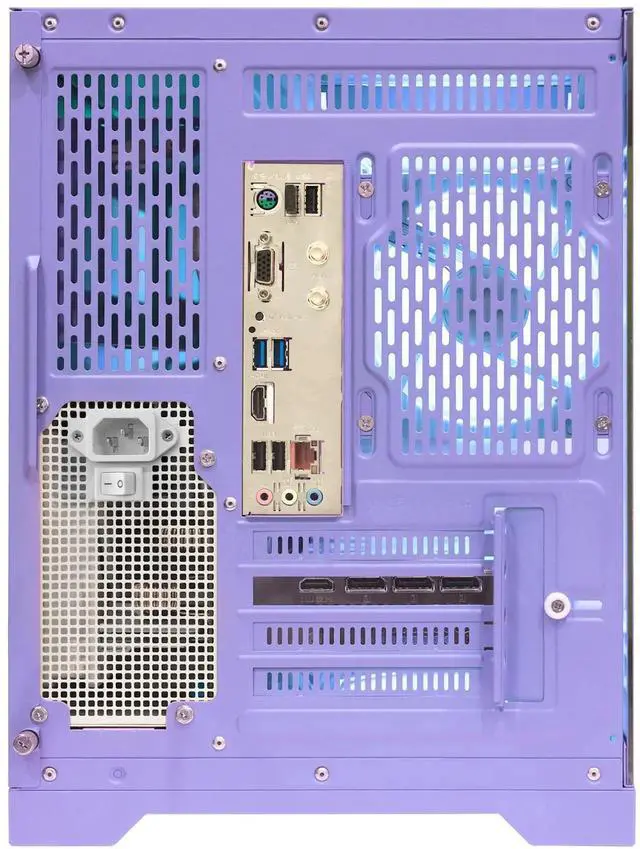 Alt view image 7 of 7 - Hoengager Gaming PC -AMD Ryzen 7 9700X 8-Core 3.8 GHz-RTX 5070 12GB-32GB DDR5 RAM-1TB PCIe+2TB SATA SSD-LCD Liquid Cooler -WIFI & BT-850W Gold PSU-APP ARGB Fans-Win11 prebuilt Gaming Desktop PC-Purple