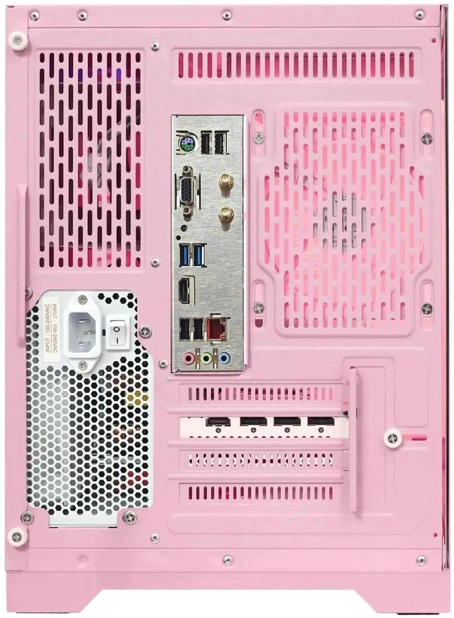 Alt view image 7 of 7 - Hoengager RX 9070GRE 12GB Gaming PC -AMD Ryzen 5 9600X 6-Core 3.9 GHz, 32GB DDR5 RAM, 1TB PCIe SSD, 360 Liquid cooler, KB&MS ,Win 11,850W Gold PSU-RGB Fusion 2.0 Prebuilt Desktop Computer-Pink