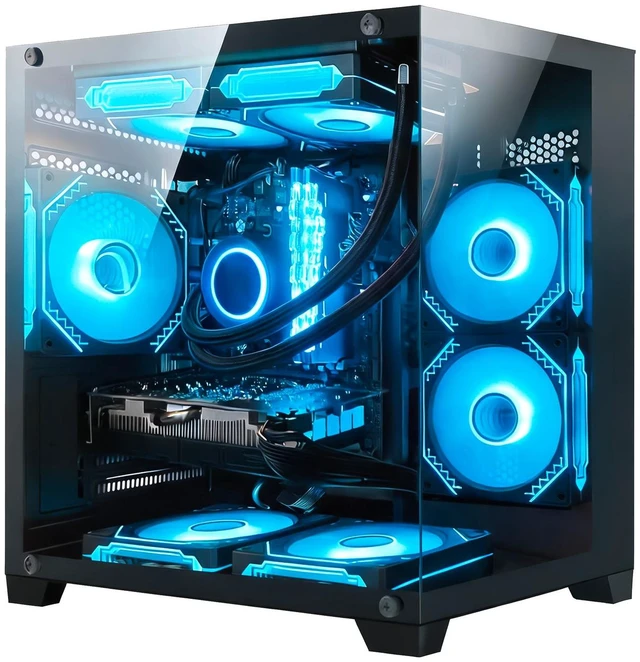 Alt view image 6 of 7 - Hoengager Gaming PC INTEL Core i5 14400F 10-Core, RTX 5060 8GB GPU, 16GB DDR4 RAM 3200MHz,1TB PCIe SSD, WIFI&Bluetooth, 650W PSU ,Windows 11 Desktop