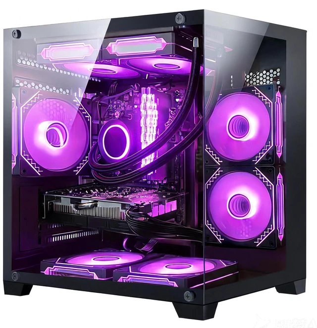 Alt view image 5 of 7 - Hoengager Gaming PC INTEL Core i5 14400F 10-Core, RTX 3060 12GB GPU, 16GB DDR4 RAM 3200MHz,1TB PCIe SSD, WIFI&Bluetooth, 650W PSU ,Windows 11 Desktop