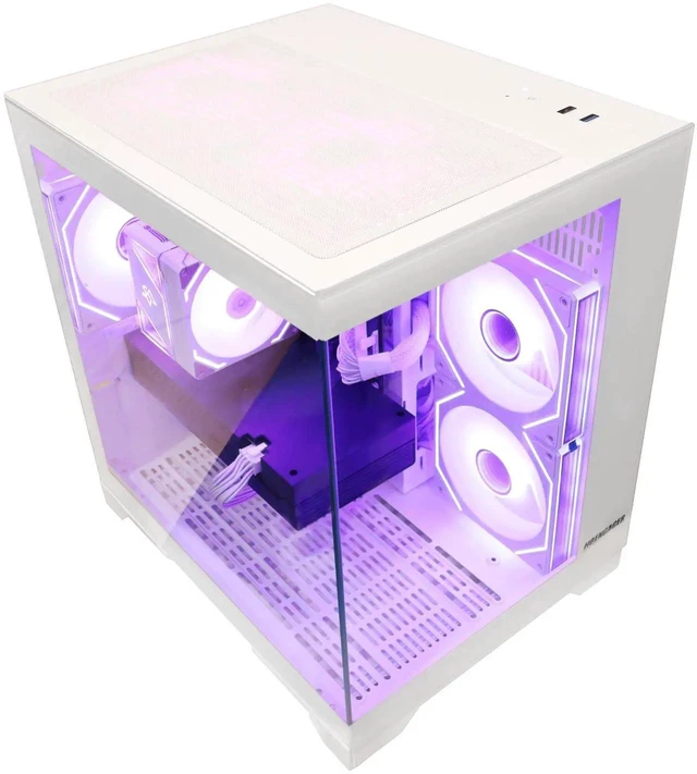 Alt view image 4 of 6 - Hoengager King Gaming Desktop AMD Ryzen 5 5500 6-Core 3.6 GHz,GTX 1650 4GB GPU, 16GB DDR4 RAM ,512GB PCIe SSD ,RGB Fans,WiFi &Bluetooth,DP& HDMI, Windows 11 prebuilt Gaming PC-White