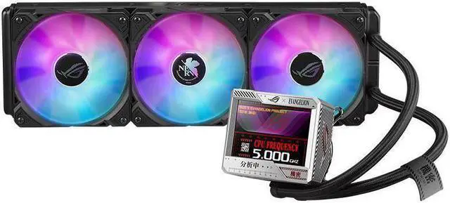 Alt view image 3 of 7 - ASUS ROG RYUJIN II 360 ARGB EVA EDITION all-in-one liquid CPU Cooler 360mm Radiator, 3.5" Color LCD, Support AURA SYNC, 3*120mm ROG ARGB Fans