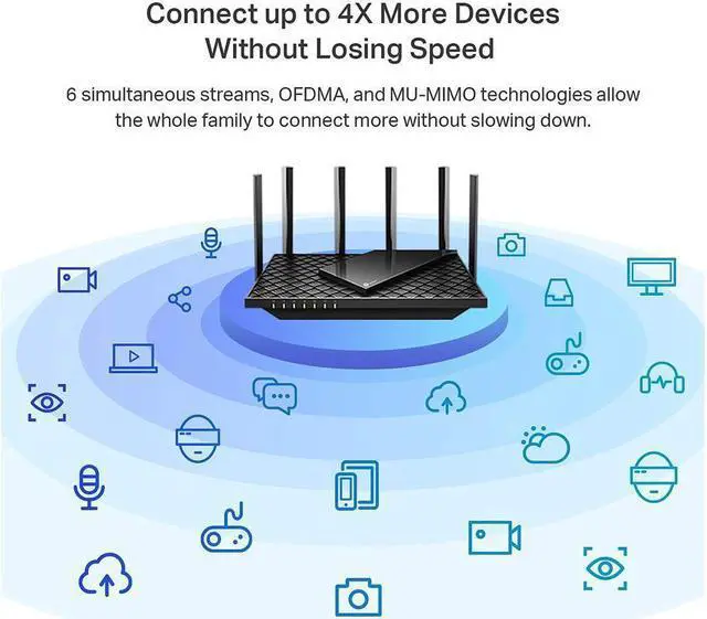Alt view image 4 of 7 - TP-Link AX5400 WiFi 6 Router (Archer AX73) - Dual Band Gigabit Wireless Internet Router, High-Speed ax Router for Streaming, Long Range Coverage
