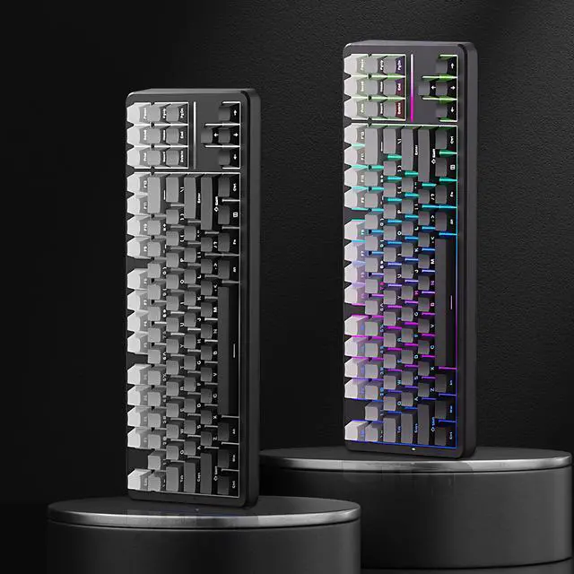 Alt view image 5 of 7 - Hoengager Forerunner X87, 87 keys Mechanical Gaming Keyboard, 2.4 GHz / Bluetooth / Wired Connectivity, Side Carving PBT Keycaps, Key Switches with Customized Sound, 10000 mAh built-in Battery