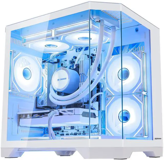 Alt view image 2 of 7 - Hoengager RTX 5070 12GB Gaming PC Desktop - AMD Ryzen 7 7700, 32GB DDR5 RAM, 1TB PCIe SSD, WiFi + BT, 850W PSU,Liquid cooler ,Windows 11 Pro -RGB Prebuilt Computer -Ocean of Stars
