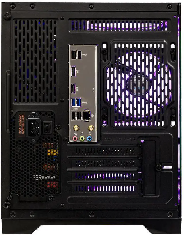 Alt view image 7 of 7 - Hoengager Gaming PC AMD Ryzen 5 5500 3.6GHz, RX 6500 XT 4GB, 16GB DDR4 3200 RAM, 1T SSD,RGB Fans, WIFI &Bluetooth ,Win 11 Pro Ready Prebuilt Desktop Computer-Black