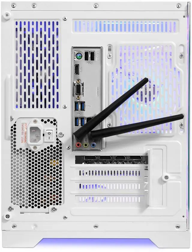 Alt view image 7 of 7 - Hoengager Gaming PC AMD Ryzen 5 5500 3.6GHz, RX 6500 XT 4GB, 16GB DDR4 3200 RAM, 1T SSD,RGB Fans, WIFI &Bluetooth ,Win 11 Pro Ready Prebuilt Desktop Computer-White