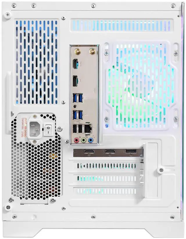 Alt view image 7 of 7 - Hoengager Gaming PC , AMD Ryzen 5 9600X 6-Core, Radeon RX 9060XT 16G ,32GB DDR5 6000 RAM,1TB NVMe SSD, 650W PSU, WiFi& Bluetooth, Liquid Cooler, RGB Fans , Win11 Pro ,Prebuilt Gaming Desktop-White