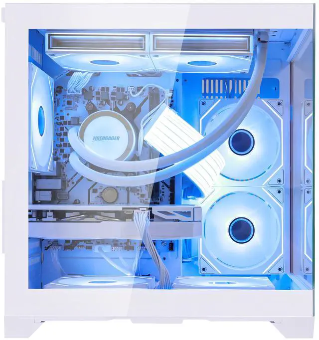 Alt view image 5 of 7 - Hoengager RTX 5070 12GB Gaming PC Desktop - AMD Ryzen 7 5700X 3.4 GHz, 32GB DDR4 RAM, 1TB PCIe SSD, WiFi + BT, Windows 11 Pro -RGB Prebuilt Computer