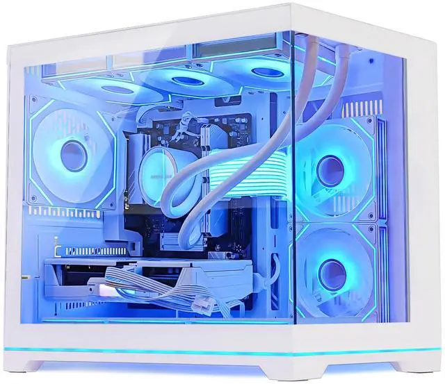 Alt view image 3 of 7 - Hoengager Gaming PC -AMD Ryzen 7 9700X 8-Core 3.8 GHz-RTX 5070 12GB -32GB DDR5 RAM-1TB PCIe SSD-360 Liquid Cooler -WIFI &Bluetooth-850W PSU -ARGB Fans-Windows 11 Pro prebuilt Gaming Desktop PC-White