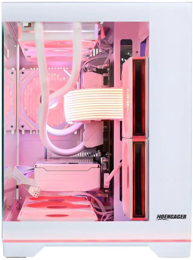 Alt view image 4 of 7 - Hoengager Gaming PC -AMD Ryzen 5 9600X 6-Core 3.9 GHz-RTX 5070 12GB -32GB DDR5 RAM-1TB PCIe SSD-360 Liquid Cooler -WIFI &Bluetooth-850W PSU -ARGB Fans-Windows 11 Pro prebuilt Gaming Desktop PC-White