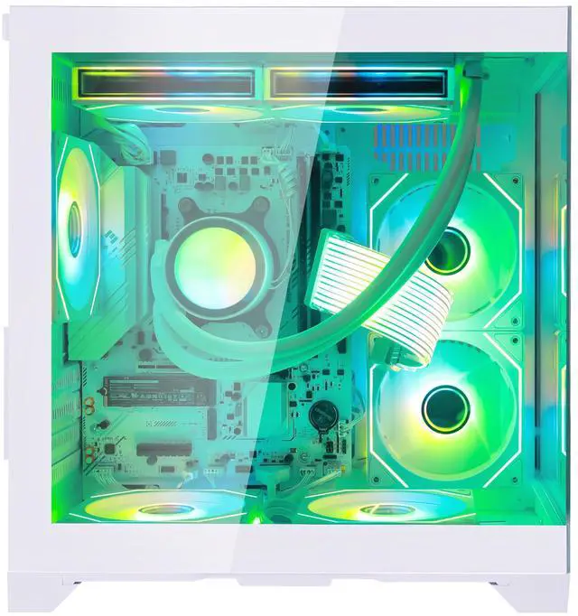 Alt view image 4 of 7 - Hoengager AMD Ryzen 5 5600GT,32GB DDR4 3200MHz,1TB M.2 SSD,WiFi& Bluetooth, Windows 11 Pro Gaming Desktop PC-White