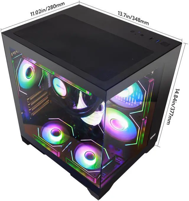 Alt view image 5 of 7 - Hoengager-Gaming desktop - AMD Ryzen 7 5700G 3.8GHz - 32GB DDR4 3200MHz - 1TB M.2 - 650W PSU -APP RGB Fan Control- Windows 11 - WIFI&Bluetooth - Gaming PC