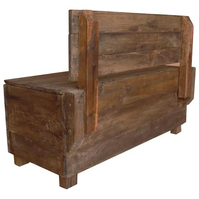 Alt view image 11 of 11 - vidaXL Bench Wooden Bench Entryway Bench with Storage Solid Reclaimed Wood
