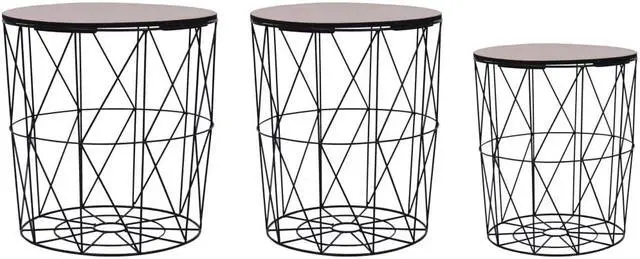 Alt view image 11 of 18 - vidaXL Coffee Table 3 Pcs Round End Sofa Table Living Room Furniture Black