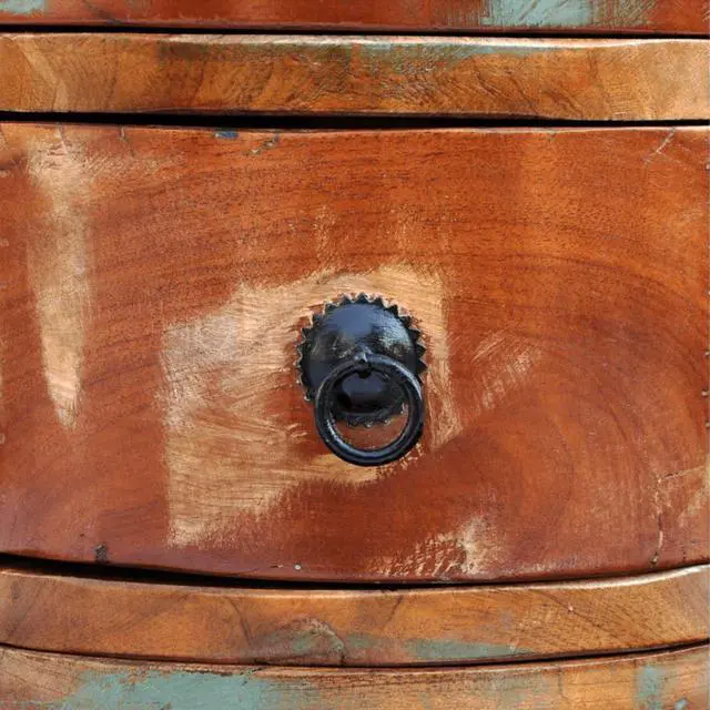 Alt view image 10 of 13 - vidaXL Solid Reclaimed Wood Storage Cabinet 3 Drawer Handmade Rustic Retro