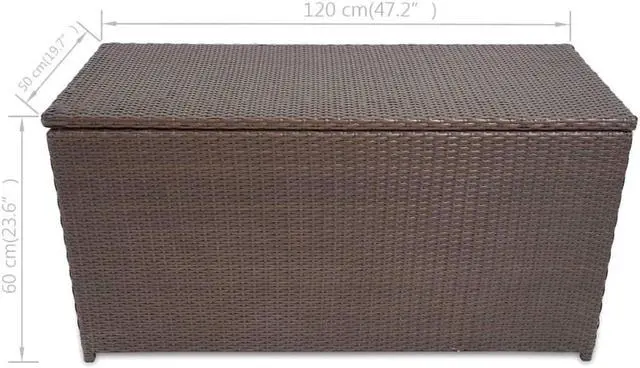 Alt view image 12 of 14 - vidaXL Outdoor Storage Box Deck Box with Lid Patio Cabinet Storage Chest Brown