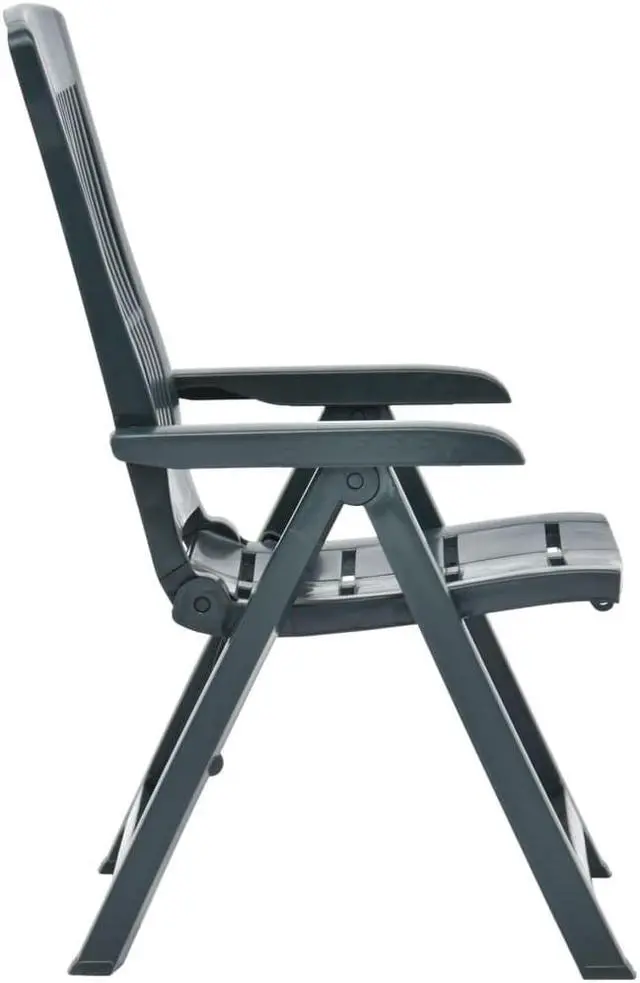 Alt view image 10 of 18 - vidaXL Outdoor Recliner Chairs 2 Pcs Reclining Chair with Armrest Plastic Green