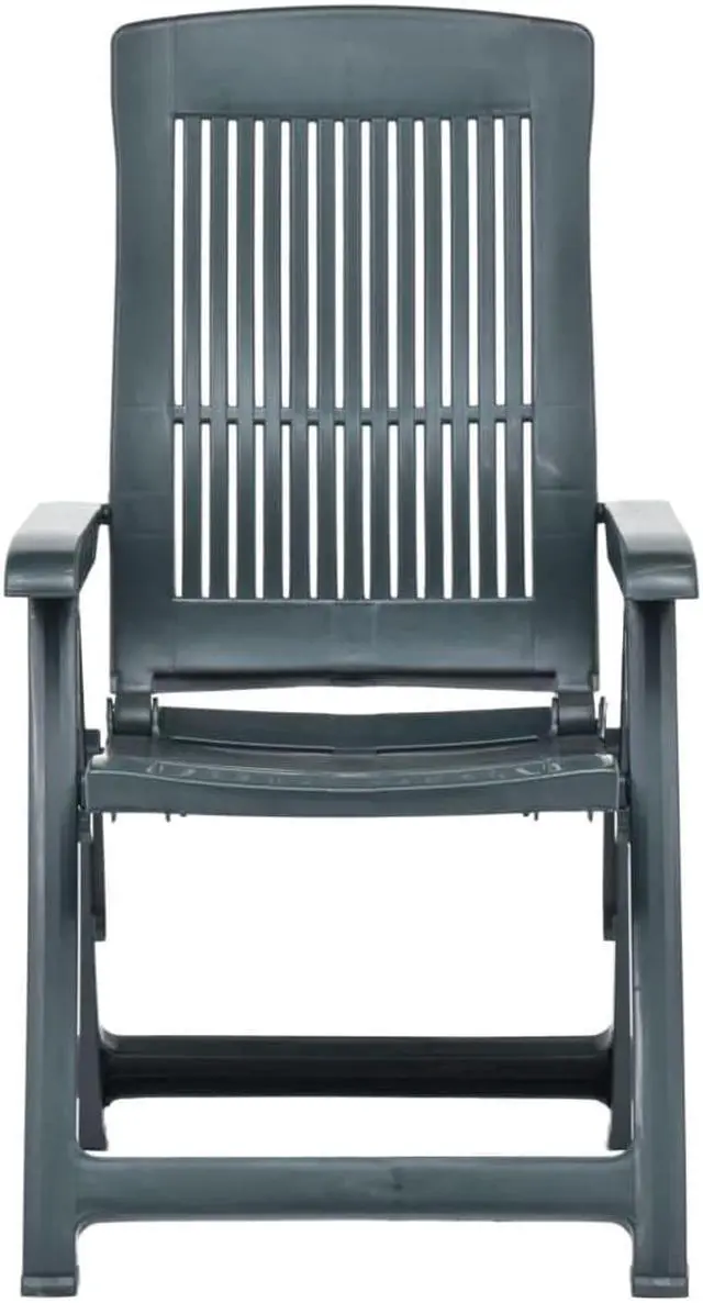 Alt view image 9 of 18 - vidaXL Outdoor Recliner Chairs 2 Pcs Reclining Chair with Armrest Plastic Green