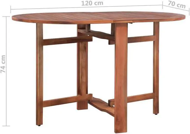 Alt view image 3 of 16 - vidaXL Solid Acacia Wood Patio Table 47.2" Garden Dining Kitchen Outdoor Desk