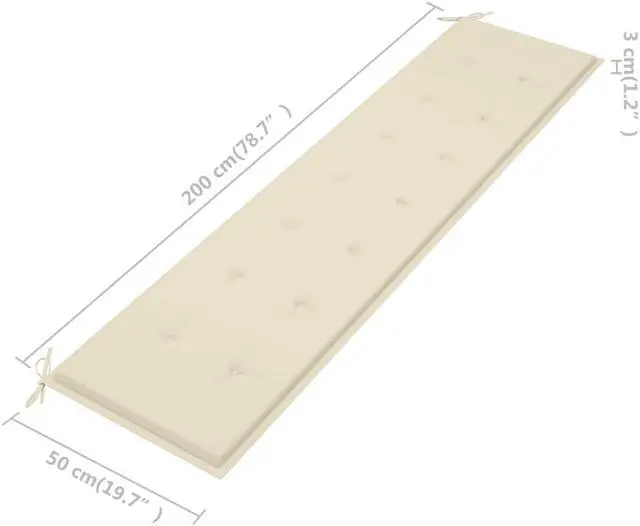 Main image of vidaXL Garden Bench Cushion Cream 200x50x4 cm Oxford Fabric