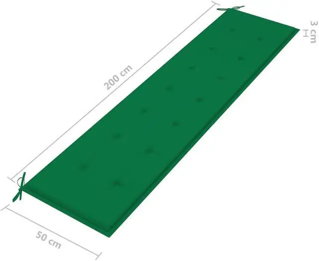 Alt view image 5 of 12 - vidaXL Bench Cushion Water Repellent Garden Seat Cushion Green Oxford Fabric