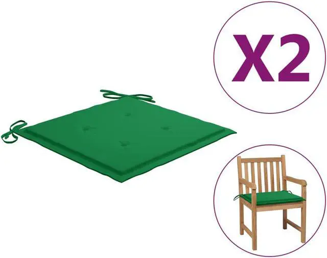 Alt view image 14 of 15 - vidaXL Chair Cushion 2 Pcs Outdoor Patio Seat Cushion Green Oxford Fabric