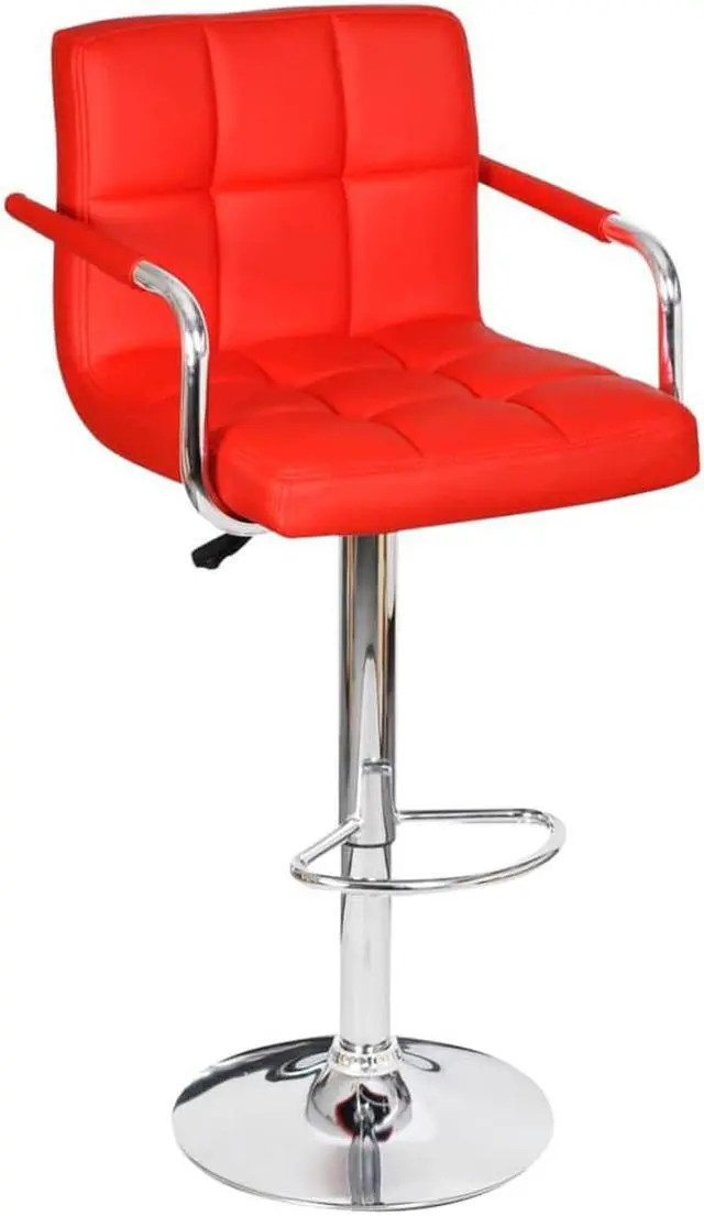 Alt view image 9 of 17 - vidaXL Bar Stools 2 pcs Red Faux Leather