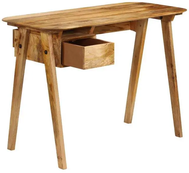 Alt view image 13 of 18 - vidaXL Solid Mango Wood Writing Desk Wooden Study Office Desk Writing Table