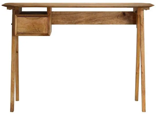 Alt view image 14 of 18 - vidaXL Solid Mango Wood Writing Desk Wooden Study Office Desk Writing Table