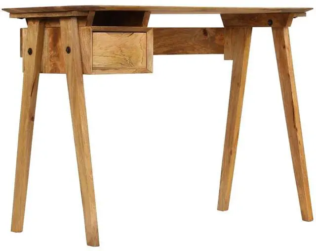 Alt view image 15 of 18 - vidaXL Solid Mango Wood Writing Desk Wooden Study Office Desk Writing Table