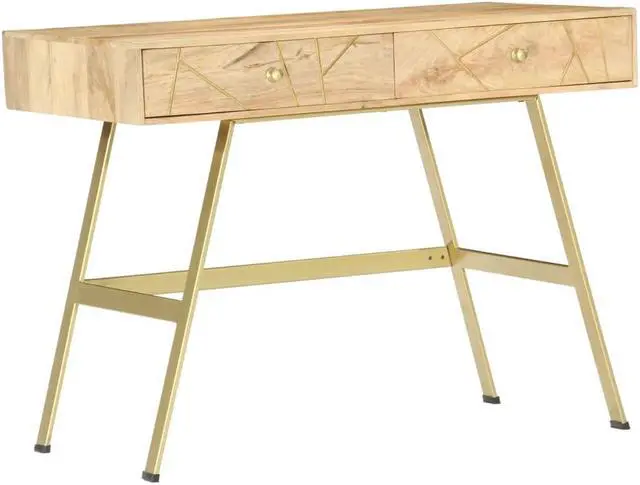 Alt view image 8 of 18 - vidaXL Writing Desk with Drawers 39.4"x21.7"x29.5" Solid Mango Wood