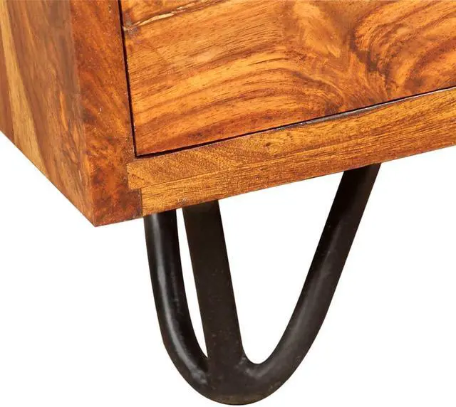 Alt view image 13 of 15 - vidaXL Writing Desk Honey Brown Solid Acacia Wood Medium Writing Desk