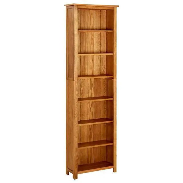 Alt view image 12 of 17 - vidaXL 7-Tier Bookcase 23.6"x8.6"x78.7" Solid Oak Wood