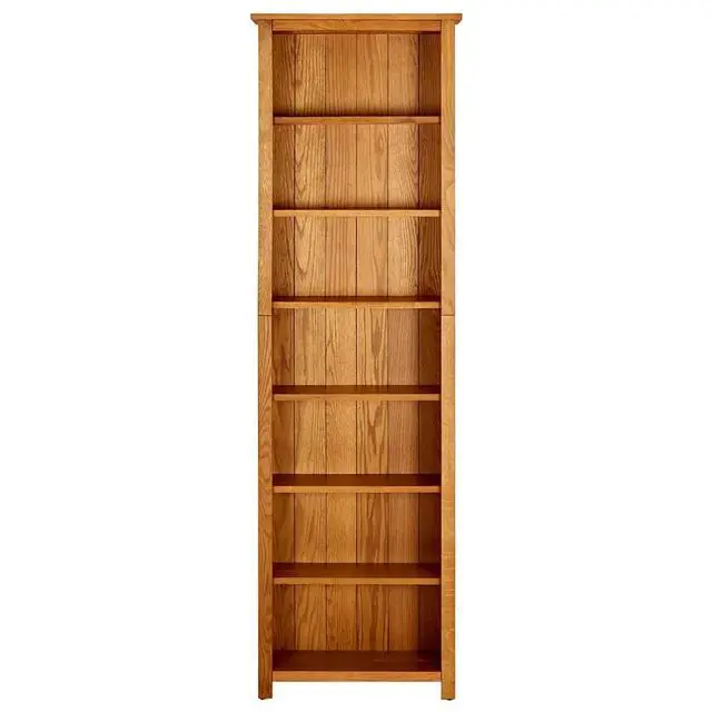 Alt view image 13 of 17 - vidaXL 7-Tier Bookcase 23.6"x8.6"x78.7" Solid Oak Wood