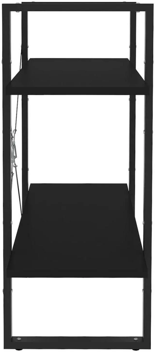 Alt view image 16 of 18 - vidaXL Bookshelf 2-Tier Book Cabinet Rack for Living Room Black Engineered Wood
