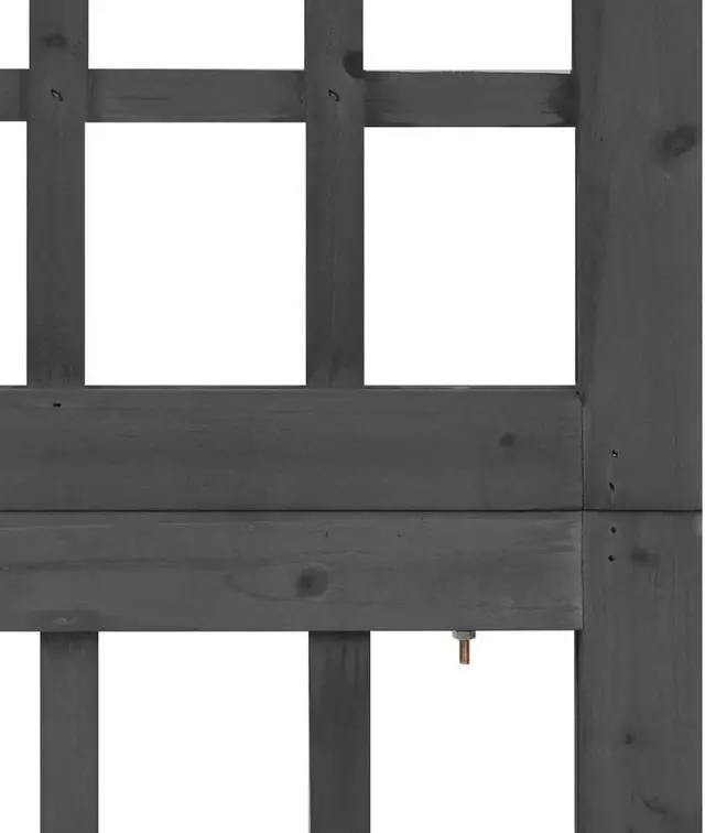 Alt view image 11 of 15 - vidaXL 3-Panel Room Divider/Trellis Solid Fir Wood Black 47.6"x70.9"