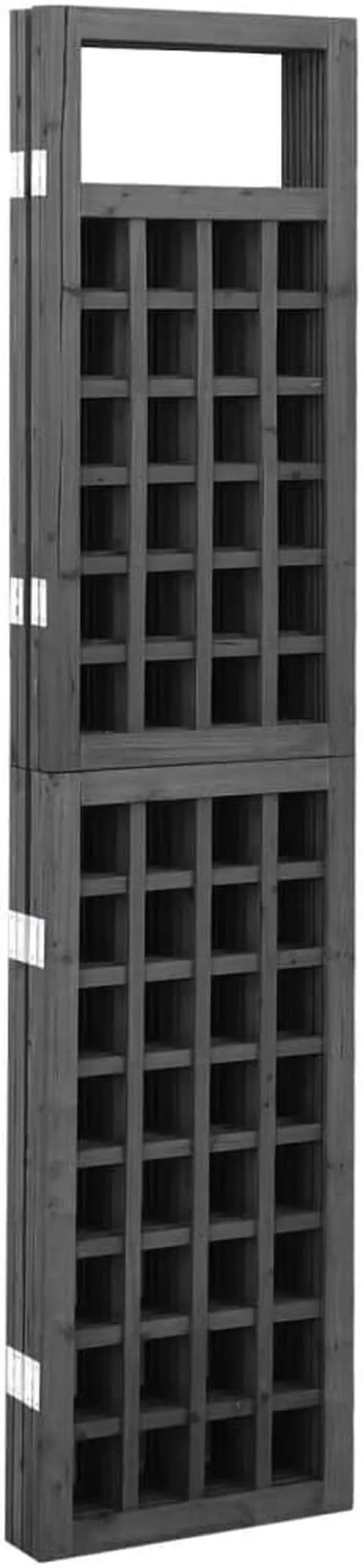 Alt view image 10 of 15 - vidaXL 3-Panel Room Divider/Trellis Solid Fir Wood Black 47.6"x70.9"