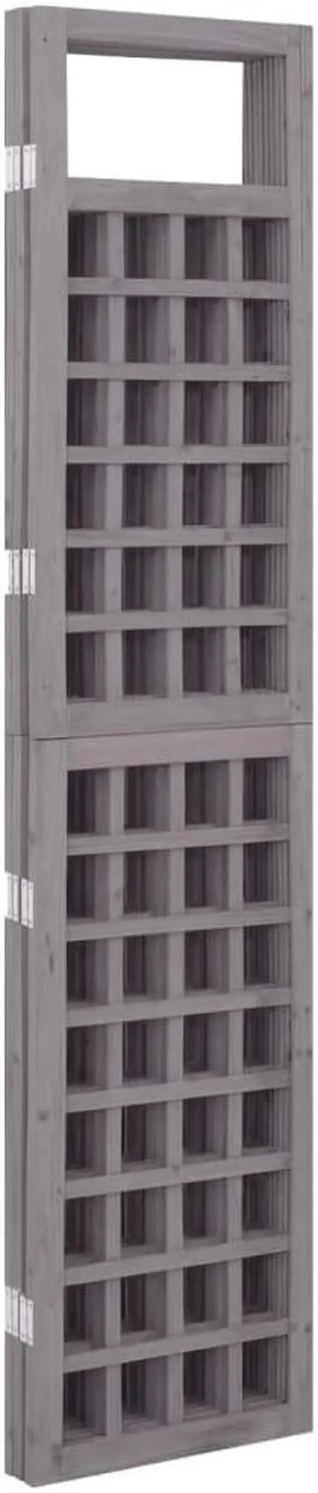 Alt view image 2 of 13 - vidaXL 4-Panel Room Divider/Trellis Solid Fir Wood Gray 63.4"x70.9"