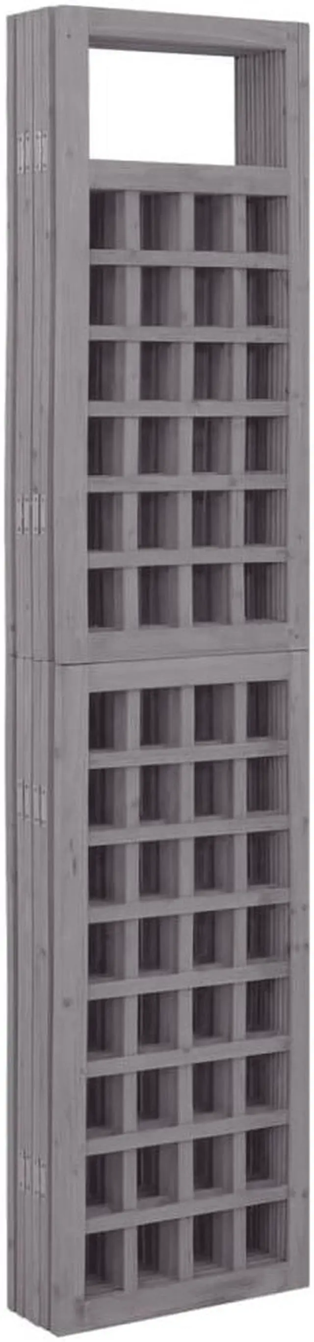 Alt view image 4 of 15 - vidaXL 6-Panel Room Divider/Trellis Solid Fir Wood Gray 95.5"x70.9"